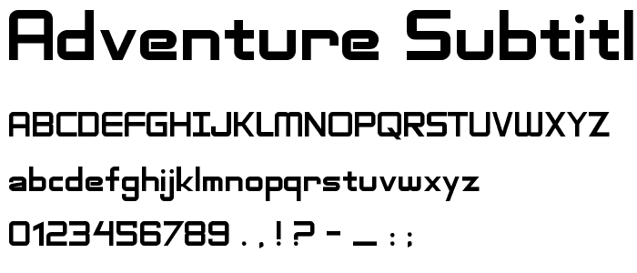Adventure Subtitles font